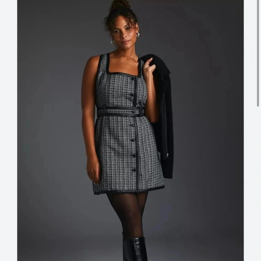 Anthro Maeve tweed mini dress size 10 - Picture 7 of 16